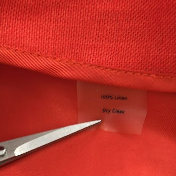 Talbots Women’s Irish Linen Open Front Jacket Orange Size XLP - Picture 9 of 9